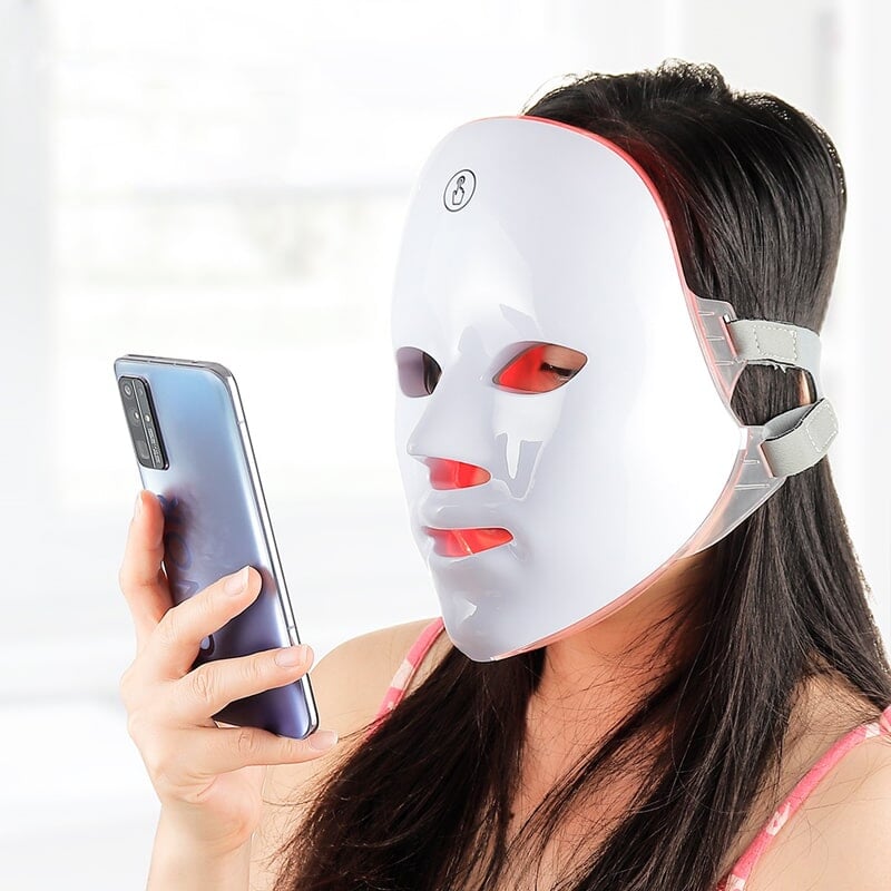 Deciniee Masque Led Visage Luminothérapie: 7 Couleurs Luminothérapie Visage  - Masque Facial LED Pour Les Soins de la Peau