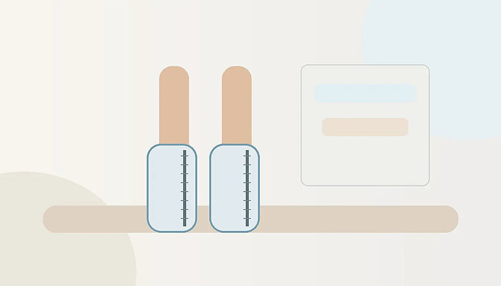 Illustration de jambes portant des bas de contention zippés à côté d’une carte de pharmacie stylisée.