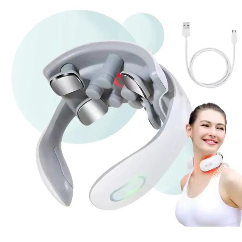 Masseur Cervical Shiatsu Chauffant Sans Fil – Microcourant Relaxant