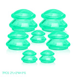 Ventouse Cupping Silicone vert 7 ventouses